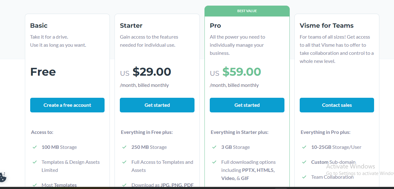 Visme AI Pricing