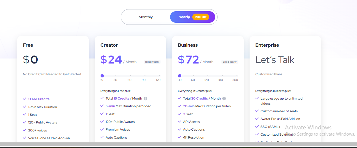 heygen by pricing