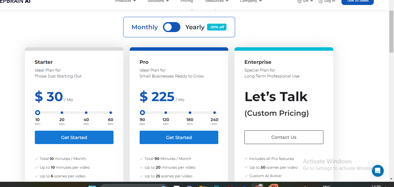 DeepBrain AI Pricing