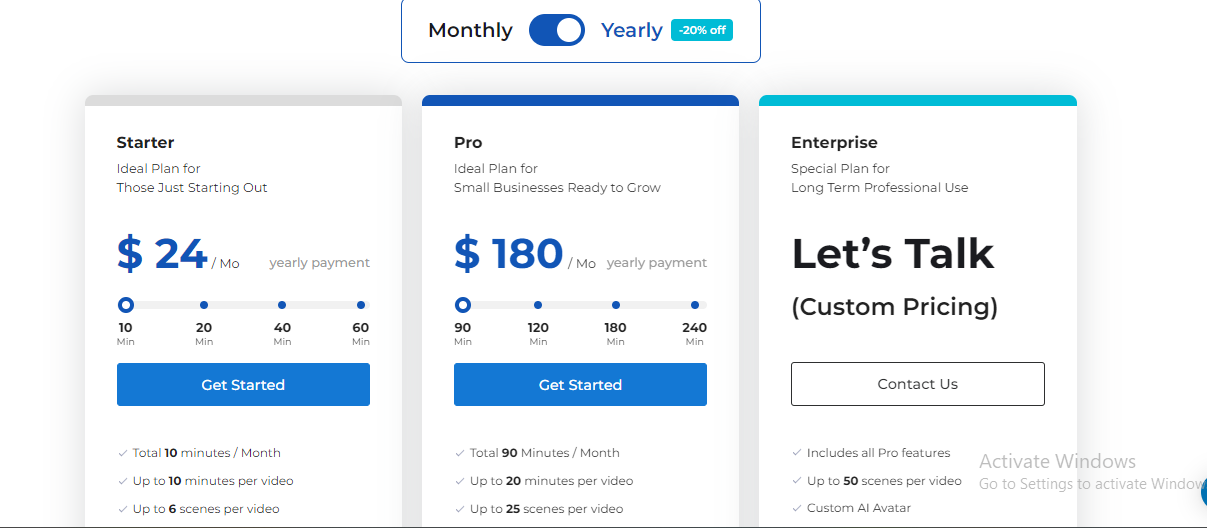DeepBrain AI Pricing