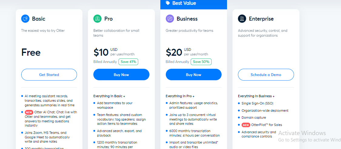 Otter ai PRICE